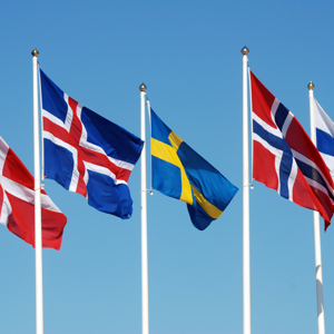 The Nordic flags