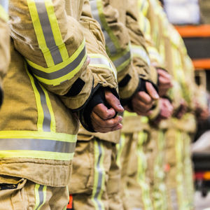 Brandmænd på række